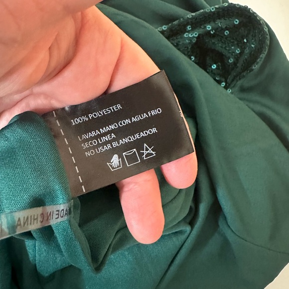 Baltic Born Sparkly GreenSequin Isla Asymmetrical Straps FrontSlit Dress NWT XS - Picture 13 of 16